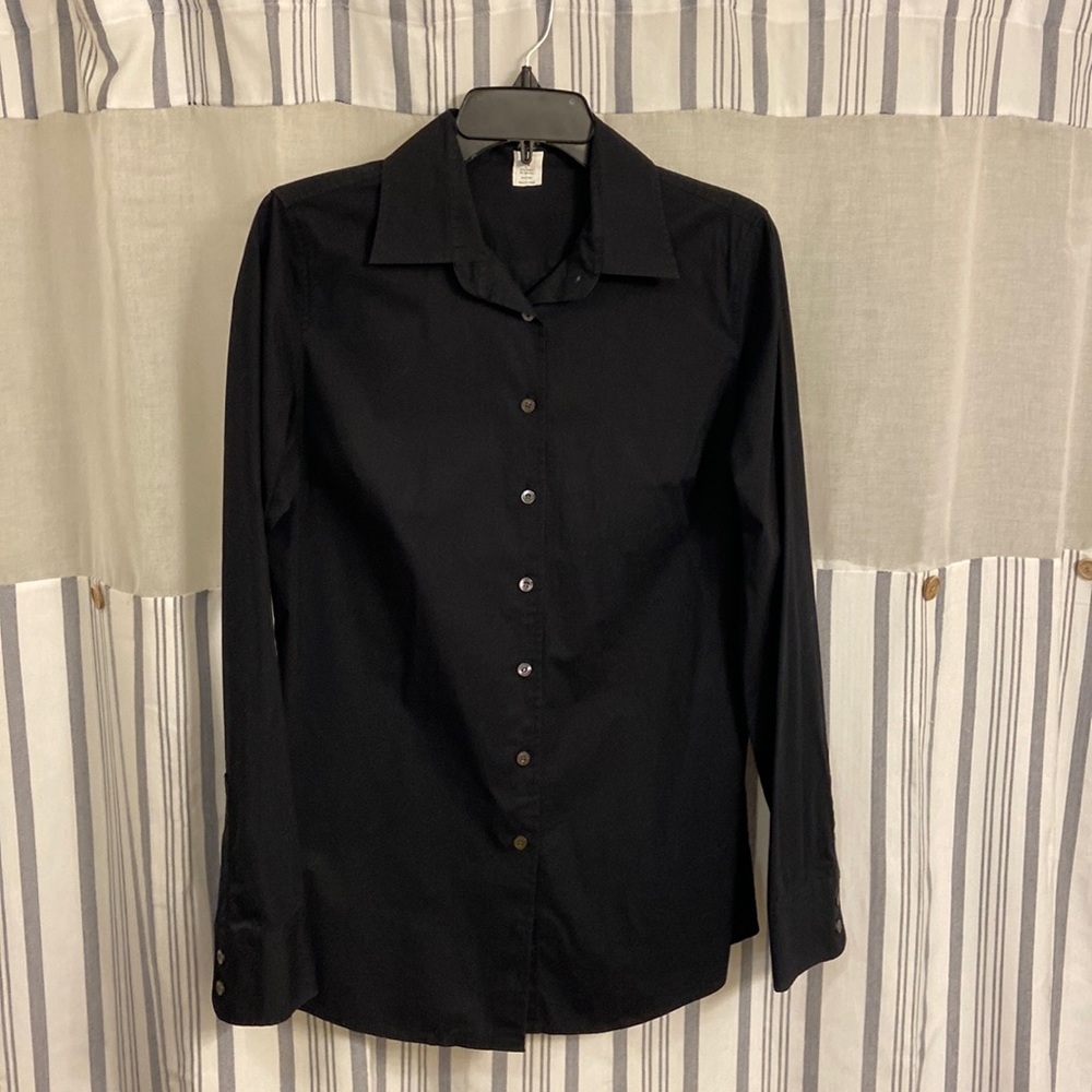 J. Crew tall medium slim fit stretch black button down shirt